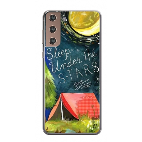 Husa personalizata tip carcasa HQPrint pentru Samsung Galaxy S21, model Lets sleep under the STARS, multicolor, S1D1M0268