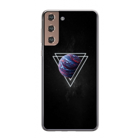 Husa personalizata tip carcasa HQPrint pentru Samsung Galaxy S21 FE, model Triangle Planet, multicolor, S1D1M0278