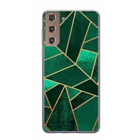 Husa personalizata tip carcasa HQPrint pentru Samsung Galaxy S21, model Emerald, multicolor, S1D1M0287