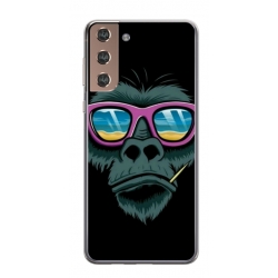 Husa personalizata tip carcasa HQPrint pentru Samsung Galaxy S21, model Gorilla, multicolor, S1D1M0288