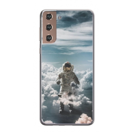 Husa personalizata tip carcasa HQPrint pentru Samsung Galaxy S21, model Astronaut in the Clouds, multicolor, S1D1M0290