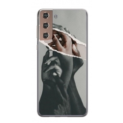 Husa personalizata tip carcasa HQPrint pentru Samsung Galaxy S21 Plus, model Black and White Hands, multicolor, S1D1M0300