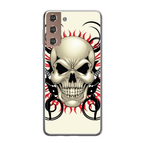 Husa personalizata tip carcasa HQPrint pentru Samsung Galaxy S22 Plus, model Skull 1, multicolor, S1D1M0284