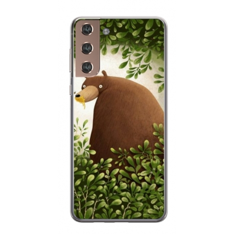 Husa personalizata tip carcasa HQPrint pentru Samsung Galaxy S21 Plus, model Bear, multicolor, S1D1M0312