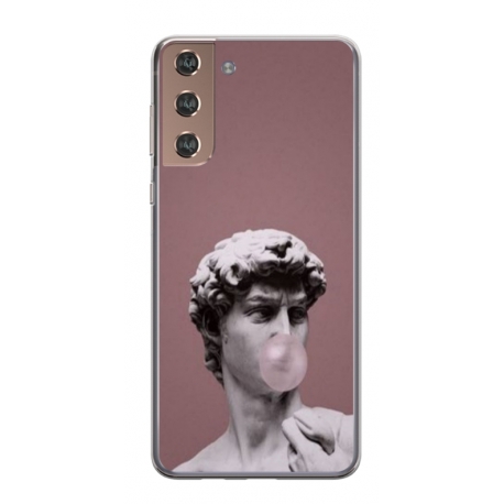 Husa personalizata tip carcasa HQPrint pentru Samsung Galaxy S21, model Bubble Gum Statue, multicolor, S1D1M0317