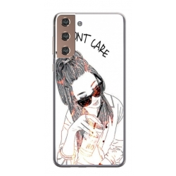 Husa personalizata tip carcasa HQPrint pentru Samsung Galaxy S21 Plus, model I dont care, multicolor, S1D1M0320