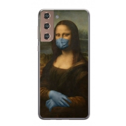 Husa personalizata tip carcasa HQPrint pentru Samsung Galaxy S21, model Covid Mona Lisa, multicolor, S1D1M0327