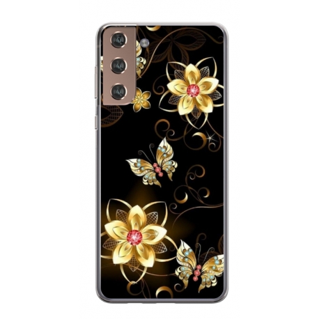 Husa personalizata tip carcasa HQPrint pentru Samsung Galaxy S22, model Butterfly 5, multicolor, S1D1M0042