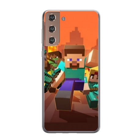 Husa personalizata tip carcasa HQPrint pentru Samsung Galaxy S22, model Minecraft 1, multicolor, S1D1M0125