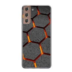 Husa personalizata tip carcasa HQPrint pentru Samsung Galaxy S22, model Lava Hex, multicolor, S1D1M0265