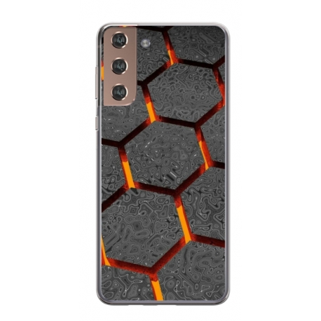 Husa personalizata tip carcasa HQPrint pentru Samsung Galaxy S22, model Lava Hex, multicolor, S1D1M0265