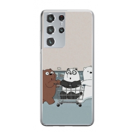 Husa personalizata tip carcasa HQPrint pentru Samsung Galaxy S21 Ultra, model Bears 1, multicolor, S1D1M0003