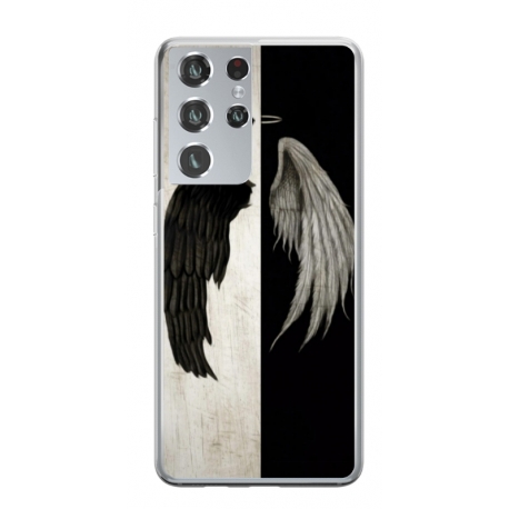 Husa personalizata tip carcasa HQPrint pentru Samsung Galaxy S21 Ultra, model Angel Wings, multicolor, S1D1M0004