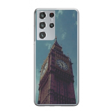 Husa personalizata tip carcasa HQPrint pentru Samsung Galaxy S21 Ultra, model Big Ben 1, multicolor, S1D1M0013