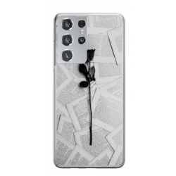 Husa personalizata tip carcasa HQPrint pentru Samsung Galaxy S21 Ultra, model Black Rose, multicolor, S1D1M0021