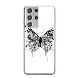 Husa personalizata tip carcasa HQPrint pentru Samsung Galaxy S21 Ultra, model Butterfly 3, multicolor, S1D1M0030