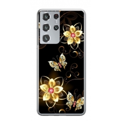 Husa personalizata tip carcasa HQPrint pentru Samsung Galaxy S21 Ultra, model Butterfly 5, multicolor, S1D1M0042