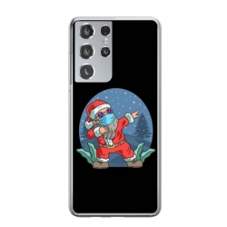 Husa personalizata tip carcasa HQPrint pentru Samsung Galaxy S21 Ultra, model Covid Santa, multicolor, S1D1M0055