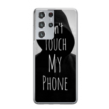 Husa personalizata tip carcasa HQPrint pentru Samsung Galaxy S21 Ultra, model Dont touch my phone 2, multicolor, S1D1M0065
