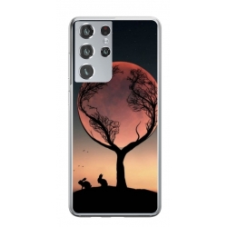 Husa personalizata tip carcasa HQPrint pentru Samsung Galaxy S21 Ultra, model Moon Tree, multicolor, S1D1M0068
