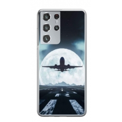 Husa personalizata tip carcasa HQPrint pentru Samsung Galaxy S21 Ultra, model Moon Landing, multicolor, S1D1M0077