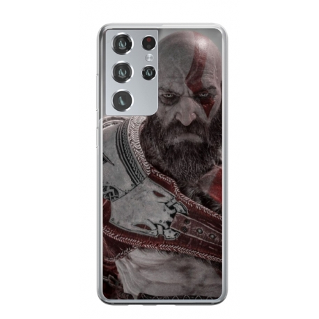 Husa personalizata tip carcasa HQPrint pentru Samsung Galaxy S21 Ultra, model God of War 2, multicolor, S1D1M0081