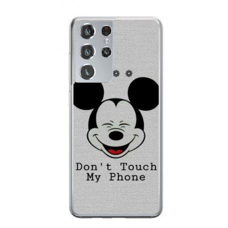 Husa personalizata tip carcasa HQPrint pentru Samsung Galaxy S21 Ultra, model Dont Touch my Phone 3, multicolor, S1D1M0123