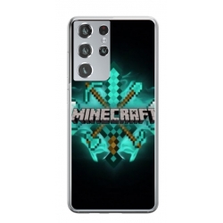 Husa personalizata tip carcasa HQPrint pentru Samsung Galaxy S21 Ultra, model Minecraft 2, multicolor, S1D1M0126