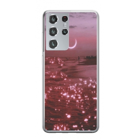 Husa personalizata tip carcasa HQPrint pentru Samsung Galaxy S21 Ultra, model Pink Sky, multicolor, S1D1M0129