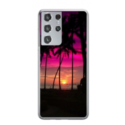 Husa personalizata tip carcasa HQPrint pentru Samsung Galaxy S21 Ultra, model Beach View 1, multicolor, S1D1M0136