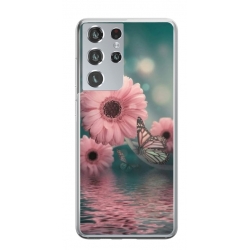 Husa personalizata tip carcasa HQPrint pentru Samsung Galaxy S21 Ultra, model Flowers 7, multicolor, S1D1M0140