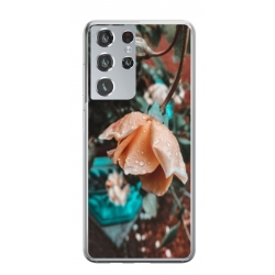 Husa personalizata tip carcasa HQPrint pentru Samsung Galaxy S21 Ultra, model Flowers 10, multicolor, S1D1M0149