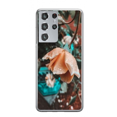 Husa personalizata tip carcasa HQPrint pentru Samsung Galaxy S21 Ultra, model Flowers 10, multicolor, S1D1M0149