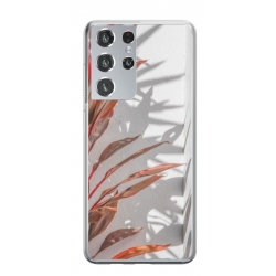 Husa personalizata tip carcasa HQPrint pentru Samsung Galaxy S21 Ultra, model Leaf Design 4, multicolor, S1D1M0155