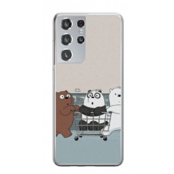 Husa personalizata tip carcasa HQPrint pentru Samsung Galaxy S21 Ultra, model Bears 5, multicolor, S1D1M0165