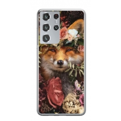 Husa personalizata tip carcasa HQPrint pentru Samsung Galaxy S21 Ultra, model Fox, multicolor, S1D1M0213