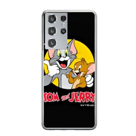 Husa personalizata tip carcasa HQPrint pentru Samsung Galaxy S21 Ultra, model Tom and Jerry 4, multicolor, S1D1M0226