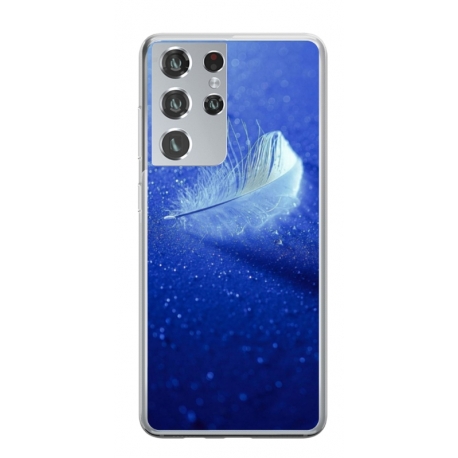 Husa personalizata tip carcasa HQPrint pentru Samsung Galaxy S21 Ultra, model Pana, multicolor, S1D1M0236