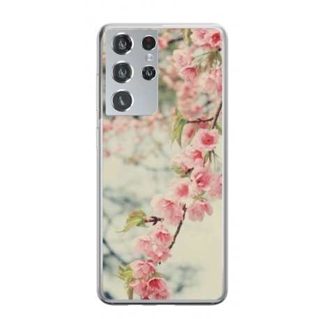Husa personalizata tip carcasa HQPrint pentru Samsung Galaxy S21 Ultra, model Flowers 18, multicolor, S1D1M0245