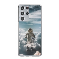 Husa personalizata tip carcasa HQPrint pentru Samsung Galaxy S21 Ultra, model Astronaut in the Clouds, multicolor, S1D1M0290