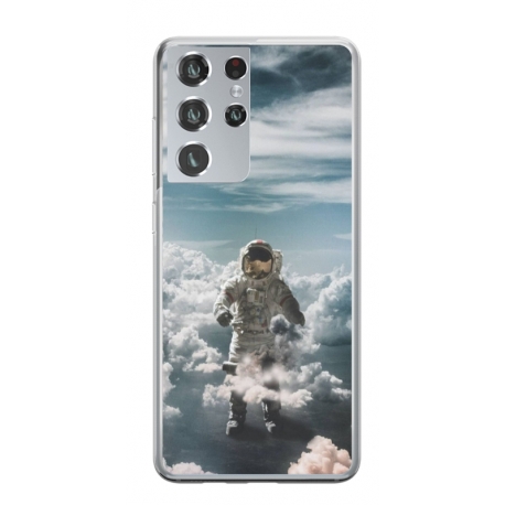 Husa personalizata tip carcasa HQPrint pentru Samsung Galaxy S21 Ultra, model Astronaut in the Clouds, multicolor, S1D1M0290
