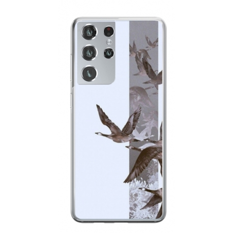 Husa personalizata tip carcasa HQPrint pentru Samsung Galaxy S21 Ultra, model Birds, multicolor, S1D1M0314