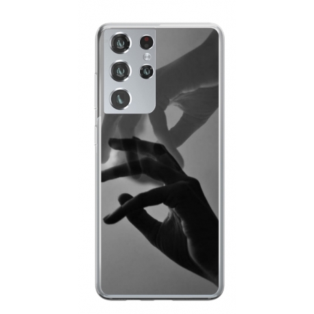 Husa personalizata tip carcasa HQPrint pentru Samsung Galaxy S21 Ultra, model Hand Reach, multicolor, S1D1M0318