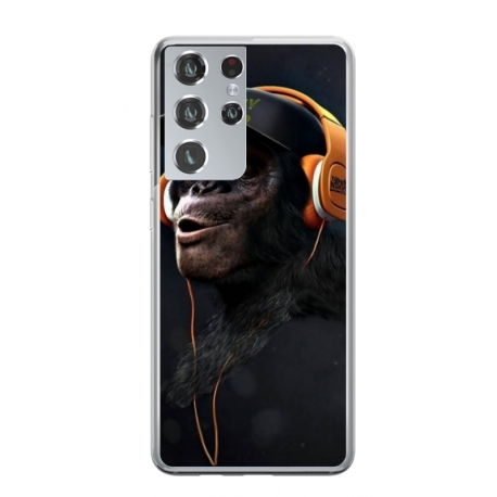 Husa personalizata tip carcasa HQPrint pentru Samsung Galaxy S21 Ultra, model Monkey, multicolor, S1D1M0319