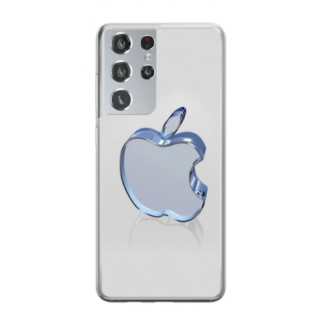 Husa personalizata tip carcasa HQPrint pentru Samsung Galaxy S21 Ultra, model Apple Logo, multicolor, S1D1M0323