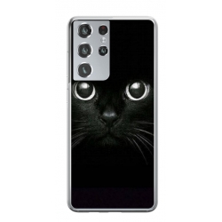 Husa personalizata tip carcasa HQPrint pentru Samsung Galaxy S22 Ultra, model Black Cat 1, multicolor, S1D1M0015