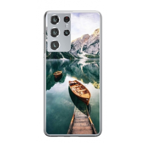 Husa personalizata tip carcasa HQPrint pentru Samsung Galaxy S22 Ultra, model Boats, multicolor, S1D1M0024