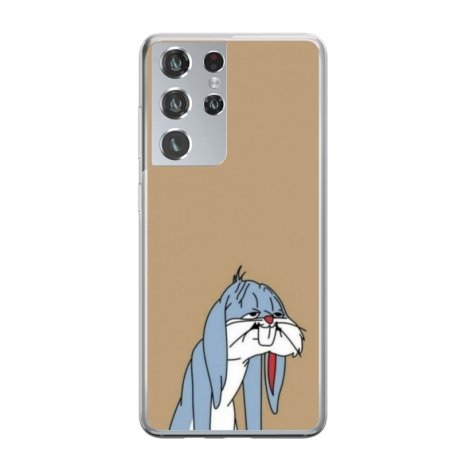 Husa personalizata tip carcasa HQPrint pentru Samsung Galaxy S22 Ultra, model Tired Bunny, multicolor, S1D1M0027