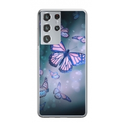 Husa personalizata tip carcasa HQPrint pentru Samsung Galaxy S22 Ultra, model Butterfly 1, multicolor, S1D1M0028