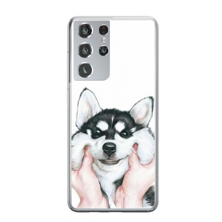 Husa personalizata tip carcasa HQPrint pentru Samsung Galaxy S22 Ultra, model Fluffy Dog, multicolor, S1D1M0033